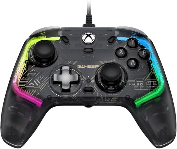 GameSir Kaleid Şeffaf Kablolu Oyun Kumandası, Xbox Series X|S, Xbox One ve Windows 10/11 için, Tak ve Çalıştır Oyun Oyun Kumandası, Hall Effect Joysticks ve Triggers, 3,5 mm Ses Bağlantısı