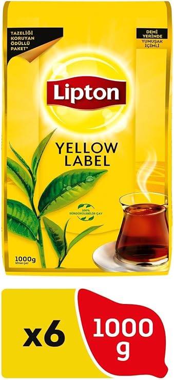 Lipton Yellow Label Dökme Siyah Çay 1000 gr x 6 Adet