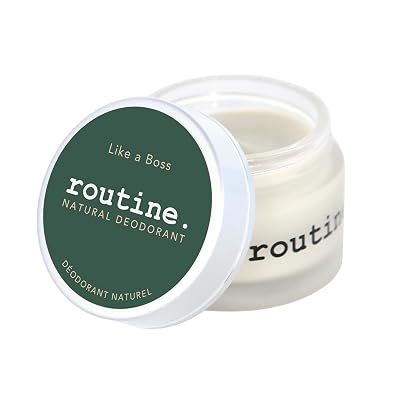 Routine. Natural and Aluminum Free Deodorant 2 Fluid Oz. for Women and Men | Like a Boss | Rose Geranium, Mandarin and Bergamot Cream Jar Formula