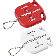 2 Pcs Golf Stroke Counters, Portable Digital Golf Score Counte, with Keychain, for Outdoor Sport Games Scorekeep (White, Red)