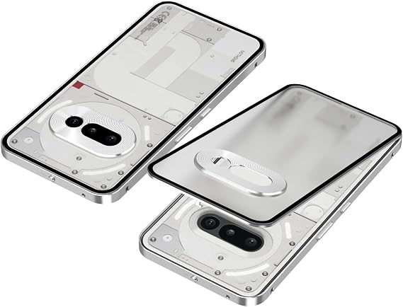 DAYJOY Metal Bumper Frame Case Compatible with Nothing Phone (3a), Luxury Premium Aluminum Alloy Shockproof Bumper Frame with Hard Plastic Back Cover (Silver)