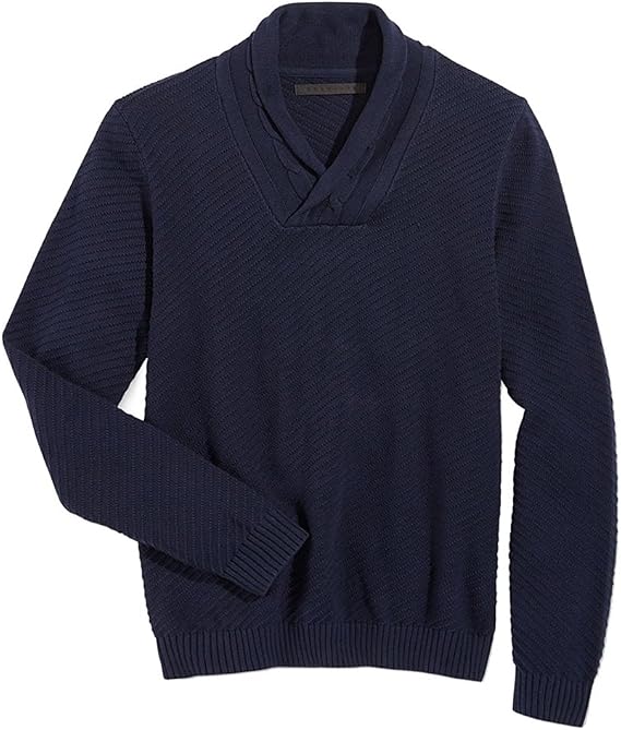 Sean John Mens Cable Knit Pullover Sweater, Blue, Big & Tall, Small