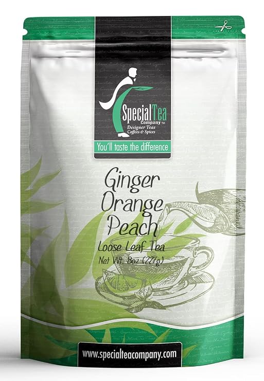 Special Tea Company Organic Ginger White Tea with Apple, Orange, Apricot Flavor, 8 oz