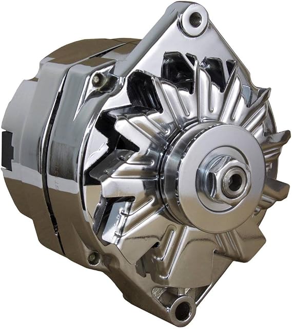 RAREELECTRICAL Chrome Alternator Fits 65-85 Chevy 110 Amp 7127Ch