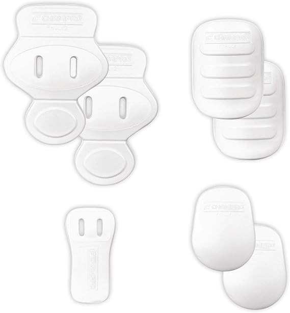 CHAMPRO Ultra Light 7 Piece Pad Set with Slots for Youth Football Pants, WHITE