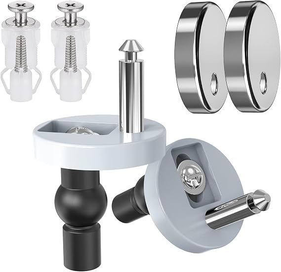 Toilet Seat Hinge Bolts Kit Quick Release Top Hinge Fixings Expanding Rubber Toilet Seat Replacement Parts for Home Bathroom 2 Pcs