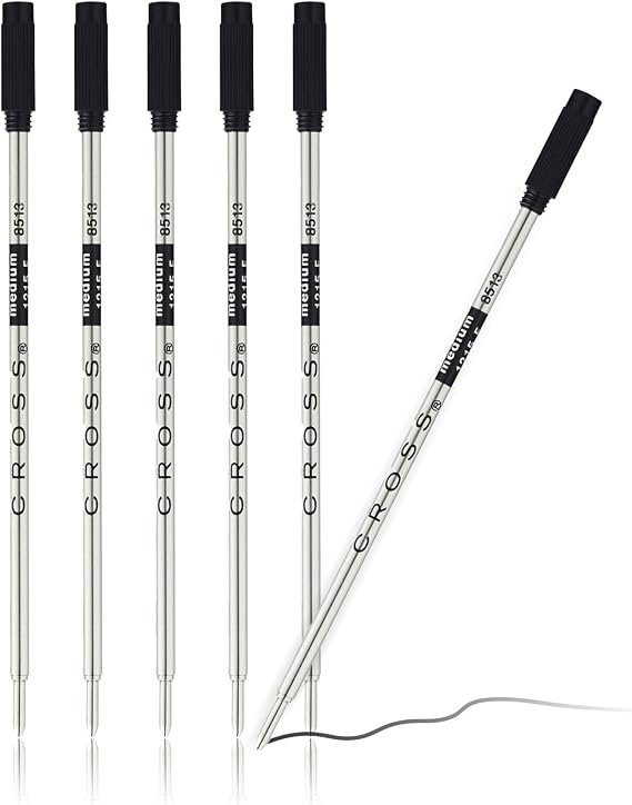 Cross Ballpoint Pen Refills, Medium Point, Black Ink, 2 Per Pack, 3 Packs Total, #8513-2