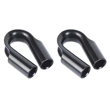 Stainless Steel Wire Rope Tube Thimbles, Black, Set of 2 (3/8")