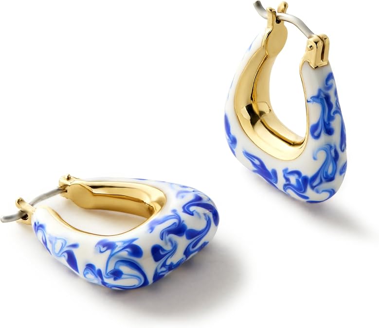 Ana Luisa Trapezoid Hoop Earrings - 14K Gold & Silver Rhodium Plated Hoops