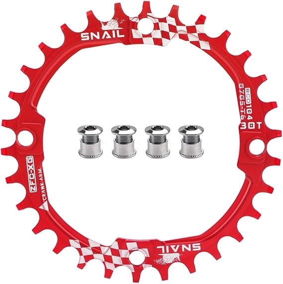 CYSKY Bicycle Chainring 104 BCD 30 Teeth to 52 Teeth Narrow Wide Single Speed Chainring with 4 Sprocket Screws for Road Bike Mountain Bike MTB Ebike