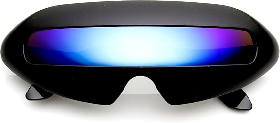 zeroUV Futuristic Cyclops Neon Shield Color Mirror Lens Wrap Sunglasses