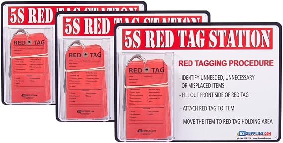 5s Red Tag Holder Station -3 Pack Board Set