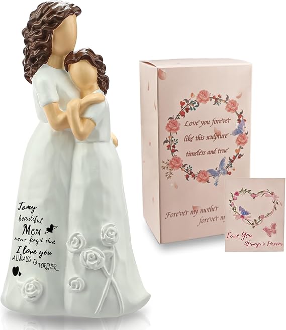 Christmas Mom Gifts for Mom from Daughter,Hand-Painted Figure Sculpture