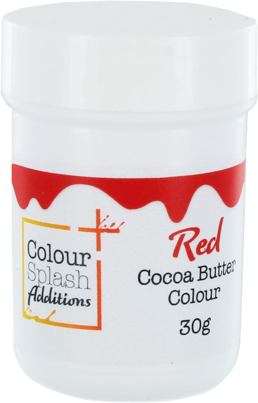 Colour Splash Additions Chocolate Colour | Red Cocoa Butter For Cake Decorations, Truffles, Chocolates | Chocolate Paint - 30g