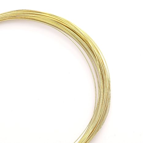 BEADIA 14K Gold Plated Wire 0.4mm 10 Meters Bead Cord for Bracelet Necklace Charm Beading Jewelry Making Findings