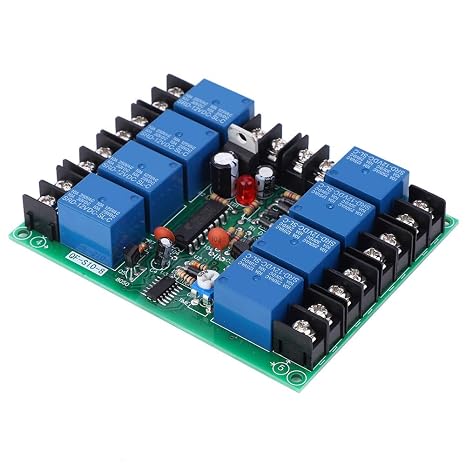 Multifunction Relay, 8 Channels Power Time Sequence Board 12V DC/AC Time Sequence Module Adjustable Sequential Controller Module QF-S10-8 0.2-4.0s, for Audio Equipment, Electronic Components