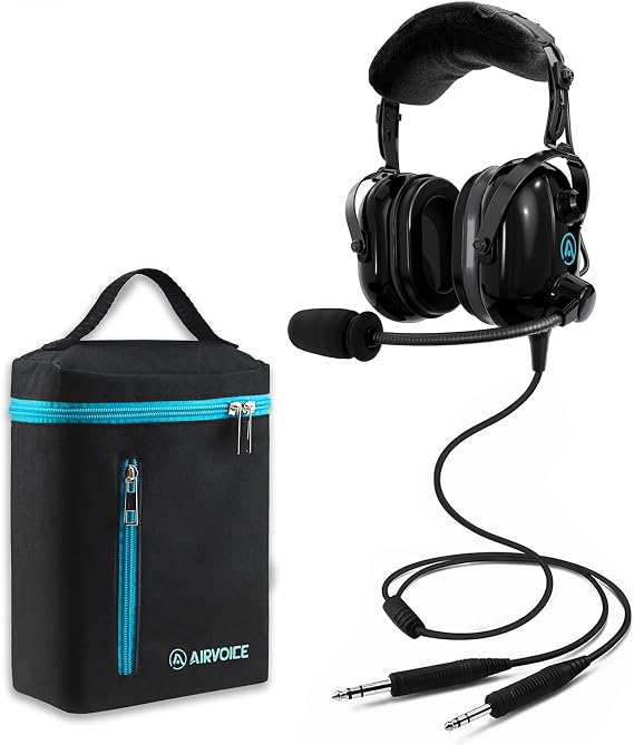 AIRVOICE Pilot Headset, PNR Aviation Headset for Flight School Student