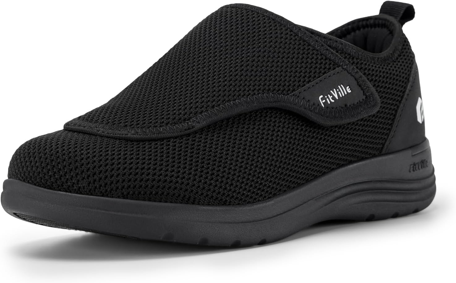 FitVille Womens Diabetic Shoes Extra Wide Fit Trainers, Adjustable Easy Close Orthopedic Slippers for Swollen Feet Plantar Fasciitis