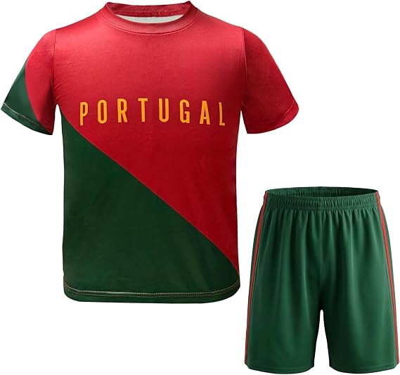 Football Jersey Kit for Kids Boys Girls Soccer Shirt Shorts Set Outdoor Sports Training Shirts Youth Fans Gift