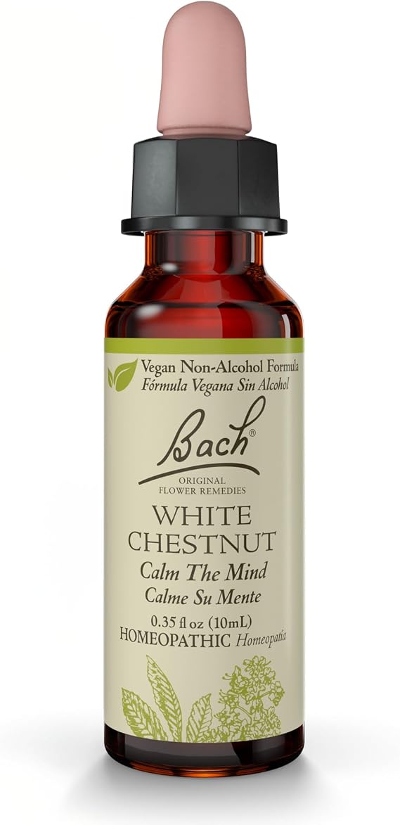 Bach Original Flower Remedies, White Chestnut (Non-Alcohol Formula) - Calm the Mind - Natural Homeopathic Flower Essence for Emotional Balance - Vegan, Gluten Free, Sugar Free - 10mL Dropper