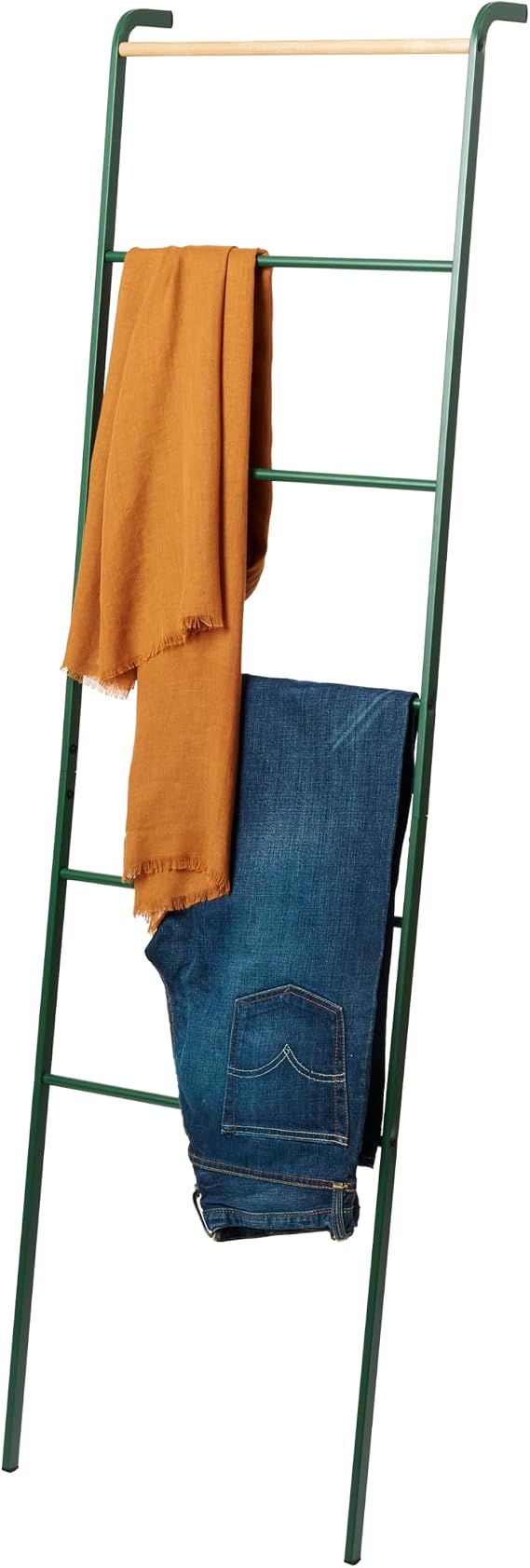 YAMAZAKI Home Strategist Leaning Ladder Hanger - Bathroom Storage Rack Holder Stand, 63" - Steel