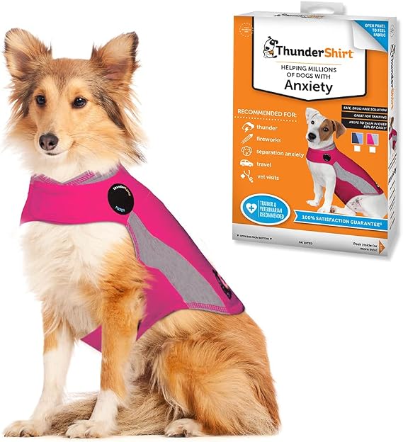ThunderShirt for Dogs Calming Anxiety Vest, Large, Pink Polo