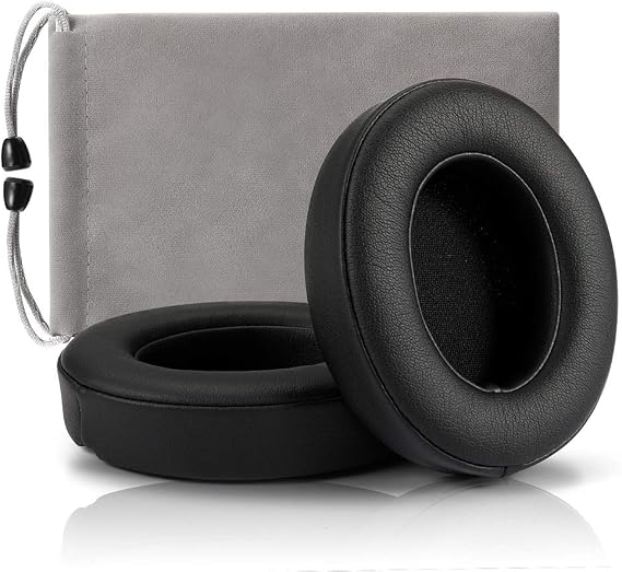 Replacement Ear Pads Cushions, Earpads Cover Compatible with Beats Studio 2 and Studio 3 Over Ear Headphones by Dr.DRE 1 Pair (Black) | Earpads Cushions 1 Pair Protein Leather, Memory Foam, Storage Bag, Spare Adhesive , Installation Booklet