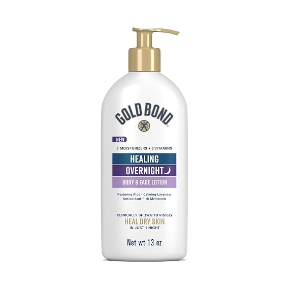 Gold Bond Healing Overnight Body & Face Hydrating Lotion for Dry Skin