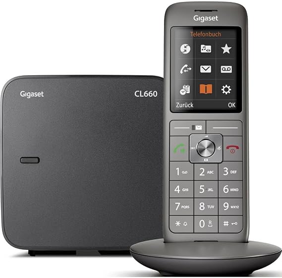 Gigaset CL660 - Schnurloses Telefon ohne Anrufbeantworter mit groem TFT-Farbdisplay - Benutzeroberflache, groes Adressbuch, schlankes Design Telefon, anthrazit-metallic