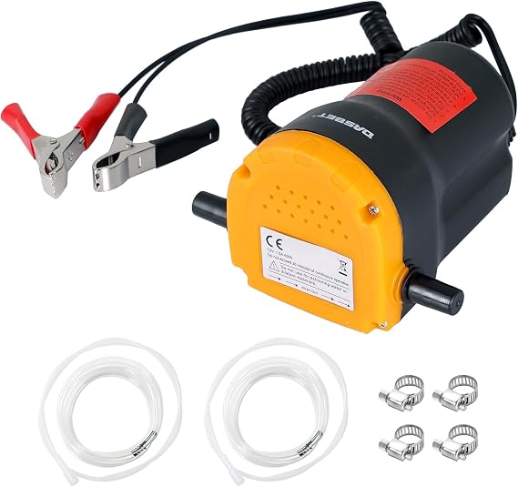 DASBET 12V 60W Oil Change Pump Extractor | Oil/Diesel Fluid Pump Extractor Scavenge Suction Oil Change Pump Transfer Oil Removal Pump for Oil Change Tubes