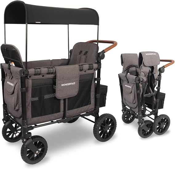 WonderFold W2 Luxe Stroller Wagon Charcoal Grey