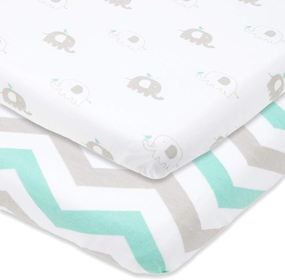 Joey + Joan Bassinet Fitted Sheets Compatible with MiClassic Bassinet Fits 20 x 35 Bedside Sleeper Mattress Perfectly No-Bunching Buttery Soft 100% Cotton 2 Pack