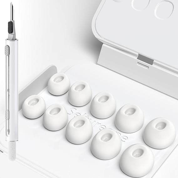 5 Pairs for AirPods Pro 3 Ear Tips Replacement with Cleaning Kit and Storage Box, 5 Sizes Soft Silicone Ear Tips for AirPods Pro 3rd Generation 2025 Accessories XXSXSSML