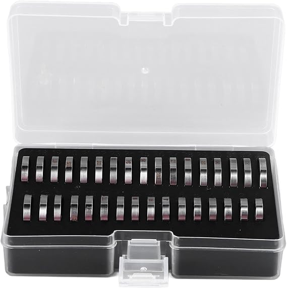 Ring Sizer Measuring Tool, Stainless Steel Finger Rings Gauge, Portable Ring Measurement Tool with Storage Box, Professional Jewelry Sizer Kit for Engagement Wedding Bands, 133 Si
