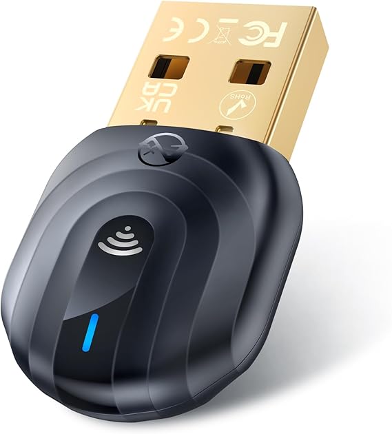 ZEXMTE 5.1 USB Bluetooth Adapter for PC, Bluetooth Dongle for PC, 50M/164FT Long Range Stable Signal, with FPC Antenna, Windows 11/10/8 Plug & Play