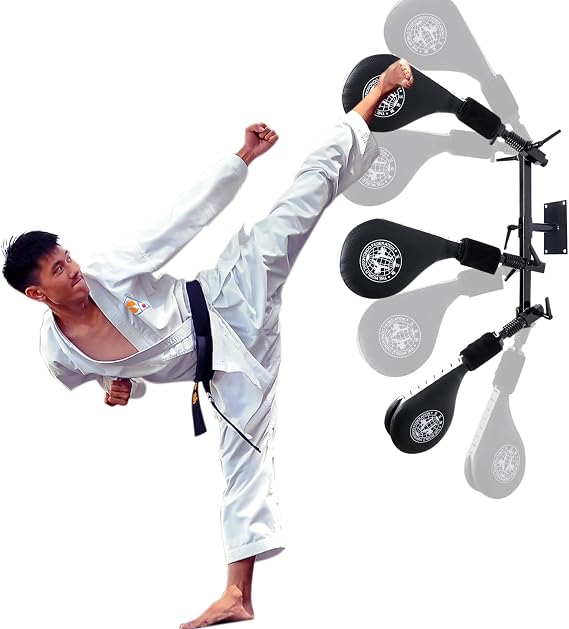 Wall Mounted Taekwondo Kick Pads, Taekwondo Training Kicking Targets Holder, 3 Kicking Targets for Teens and Adults, Martial Arts Training Equipment
