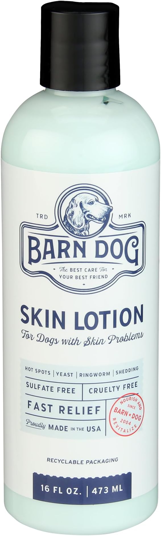 Equiderma Barn Dog Skin Lotion, Topical Solution for Skin Problems, Dog Grooming Supplies, 16 Oz.