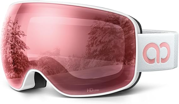 Lamicall Ski Goggles with 3X Anti-Fog - 100% UV Protection, OTG, Gifts for Skiing, Snowboard, Snowmobile, Men, Women