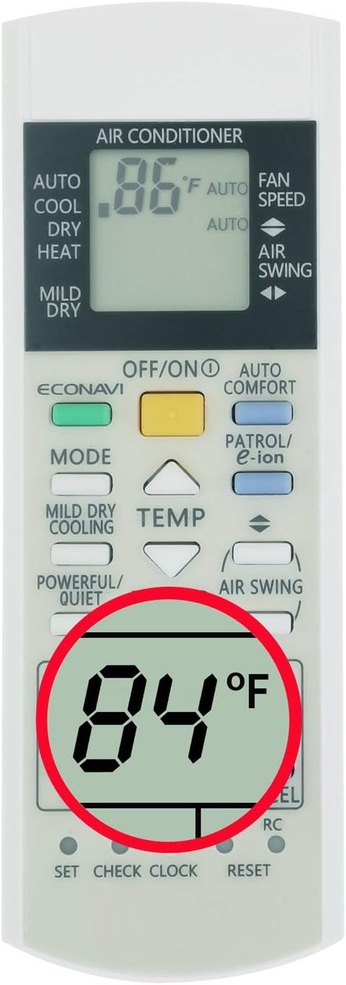 Replacement for Panasonic Air Conditioner Remote Control CS-E12EKU CS-E18EKU CS-E21EKU CS-E9EKU CU-E12EKU