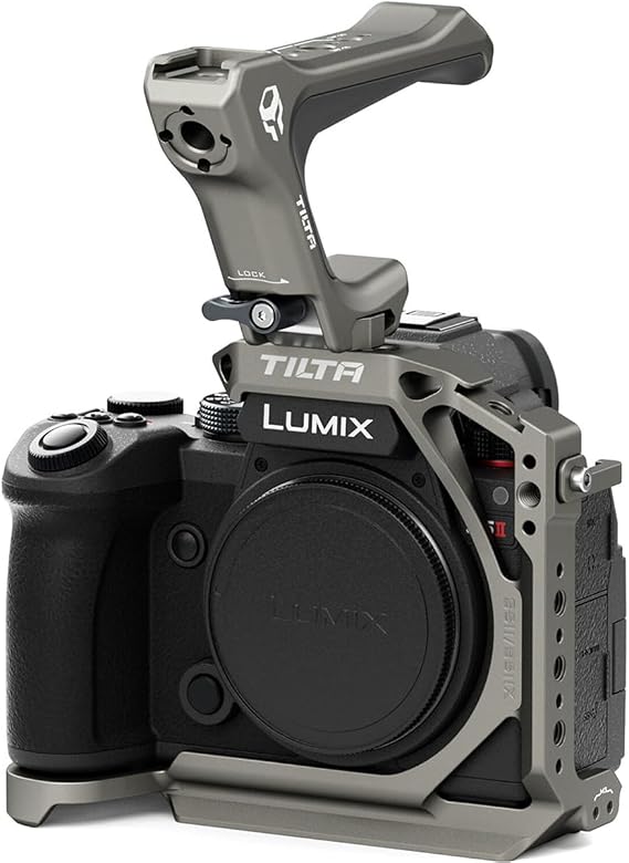 Tilta Camera Cage for Panasonic S5 II/IIX/G9 II Lightweight Kit - Titanium Gray, with Mount Accessories via NATO, Cold Shoe and 1/4"-20 Threads with Locating Pins