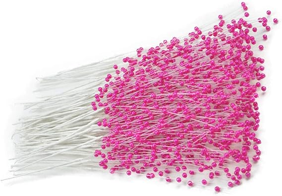 canjoyn 100 Stems Pearl Sticks Beading on Wire Stems for DIY Garland Bridal Wedding Pearl Bouquet Home Party Decor Craft (Rose)
