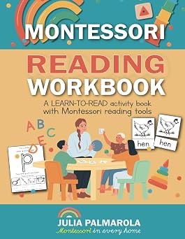 Montessori Reading Workbook A LEARN TO READ activity book with Montessori reading tools Montessori Activity Books for Home and School