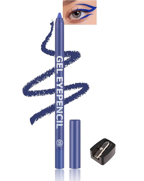 Dark Blue Waterline Eyeliner, Matte Waterproof Eyeliner Pencil for Women