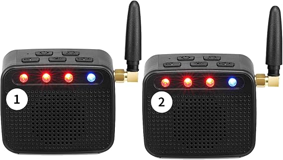 2-Pack Bluetooth Phone Ringer Amplifier - 120dB Loud External Cell Phone Alert with LED Lights, Whole-House Wireless System for Large Homes & Multi-Room Coverage