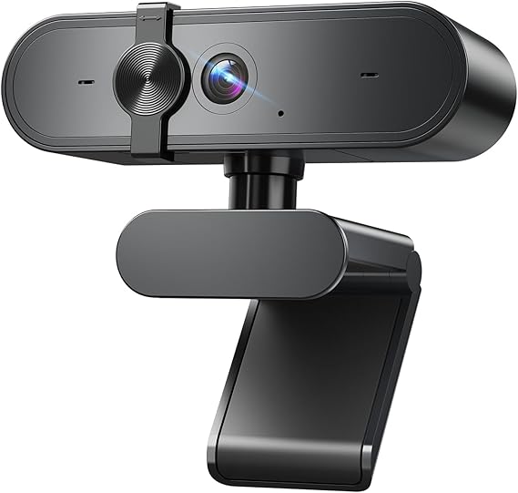 1080P Webcam with Microphone, Privacy Cover for PC, Laptop and Desktop | Auto Light Correction