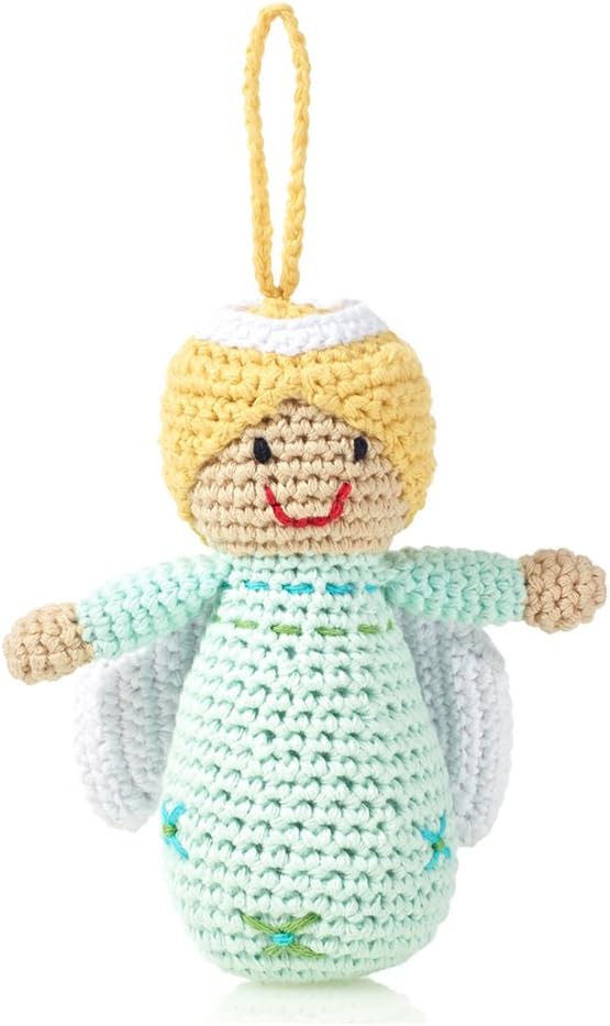 Turquoise Angel Ornament for Holidays by Pebble