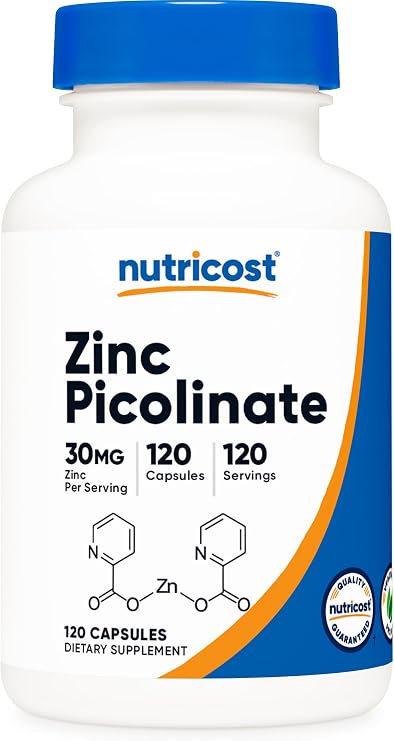Nutricost Zinc Picolinate 30mg, 120 Capsules - Gluten Free and GMO-Free