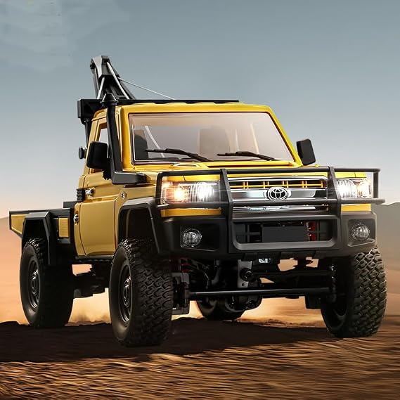 ARRIS 1/12 RC Crawler Off Road Car MN82T 4WD Rock Climbing Truck with Remote Control Crane Hook, LED Lights, 2 Speed 2.4GHz Full Proportional RC Rock Crawler for Adults Gift