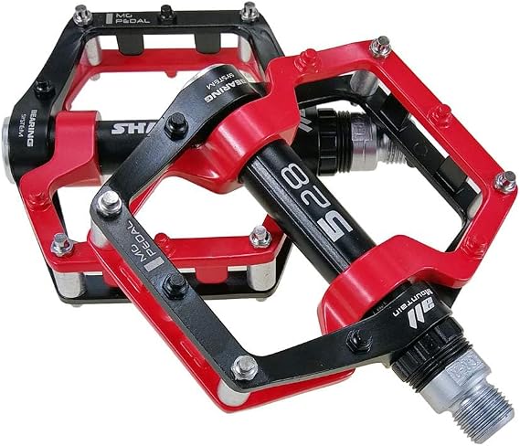 Mountain Bike Pedals, Aluminium Alloy Bicycle Pedals, 9/16" Sealed Bearing Non-Slip Pedal, Lightweight Road Cycling Bicycle Pedal Platform for Road Mountain BMX MTB Bike