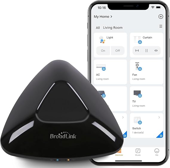 Broadlink RM MAX IR RF WiFi Universal Remote Smart Home Automation Compatible with Alexa and Google Home
